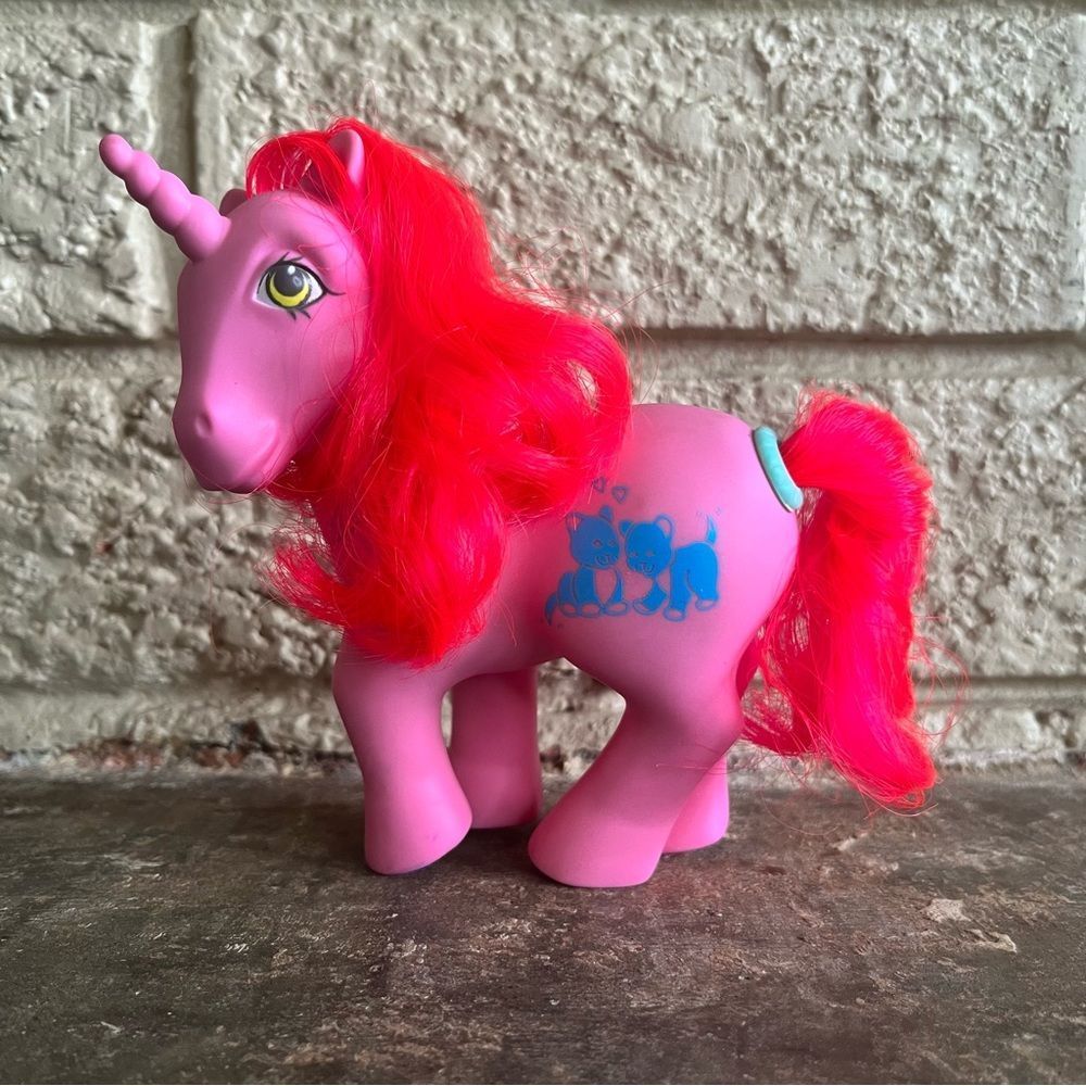 G1 Vintage My Little Pony Happy Tails Tabby Kittens Hasbro 1984 Authentic pink